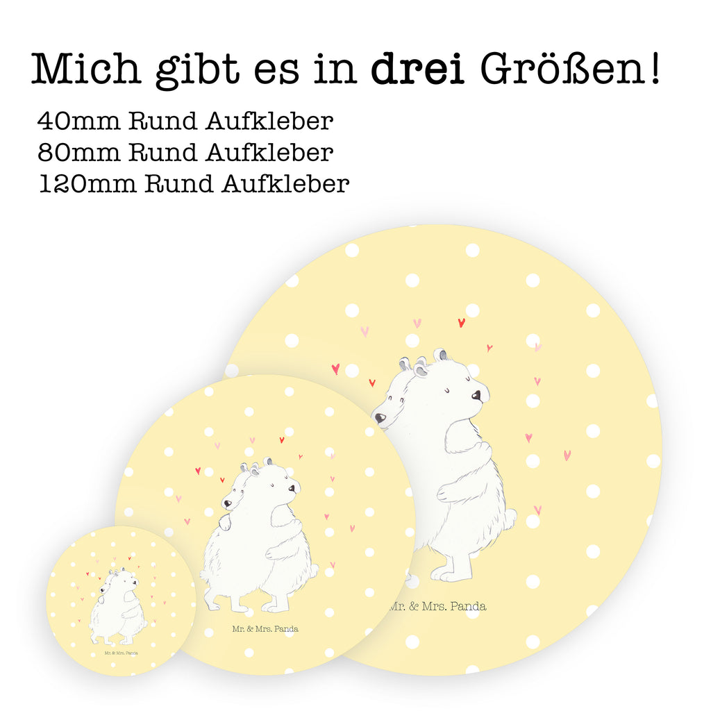 40mm Rund Aufkleber Eisbär Umarmen Sticker, Aufkleber, Etikett, Tiermotive, Gute Laune, lustige Sprüche, Tiere