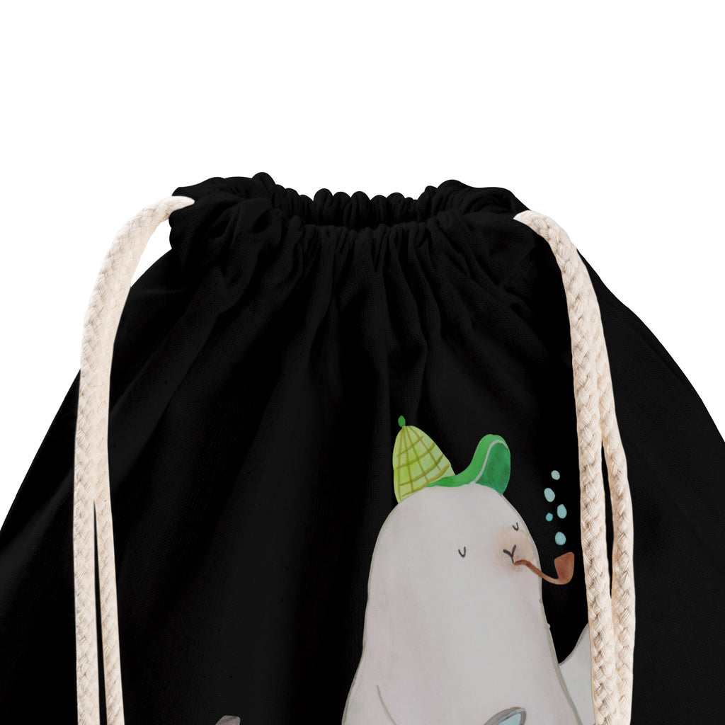 Sportbeutel Robbe Sherlock Turnbeutel, Beutel, Sporttasche, Tasche, Stoffbeutel, Tiermotive, Gute Laune, lustige Sprüche, Tiere