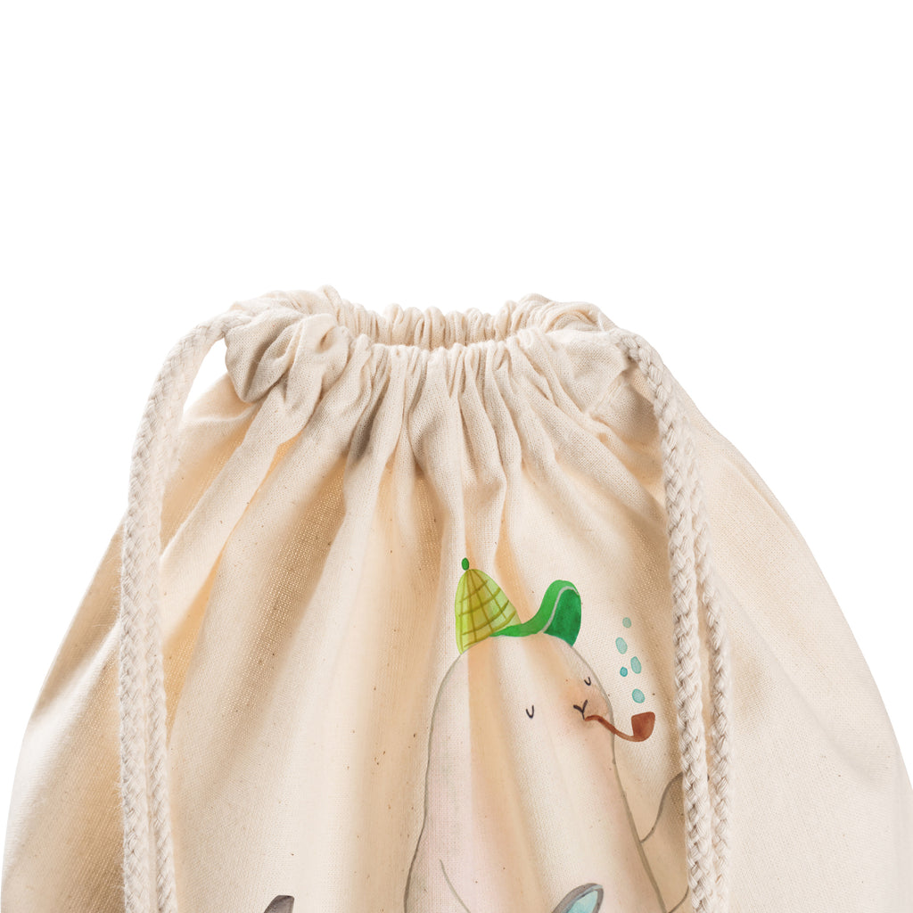 Sportbeutel Robbe Sherlock Turnbeutel, Beutel, Sporttasche, Tasche, Stoffbeutel, Tiermotive, Gute Laune, lustige Sprüche, Tiere