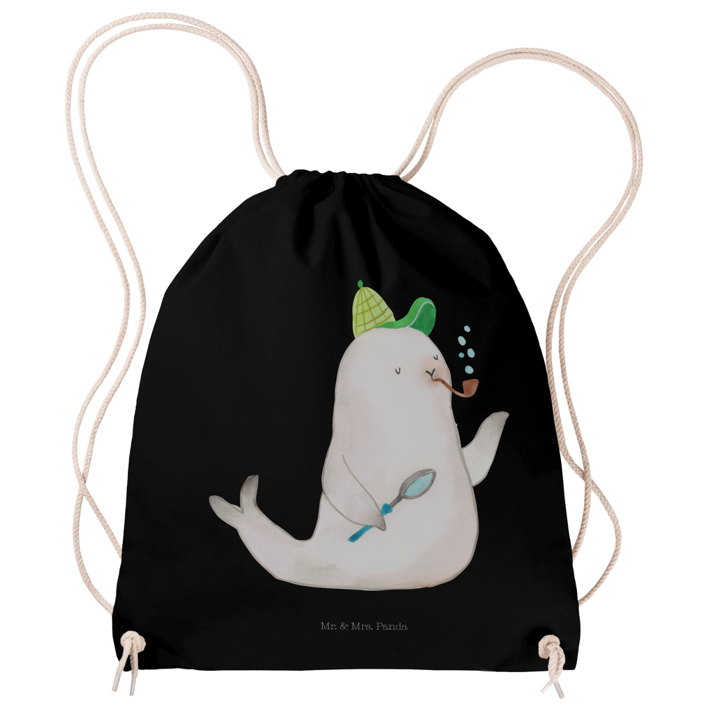 Sportbeutel Robbe Sherlock Turnbeutel, Beutel, Sporttasche, Tasche, Stoffbeutel, Tiermotive, Gute Laune, lustige Sprüche, Tiere