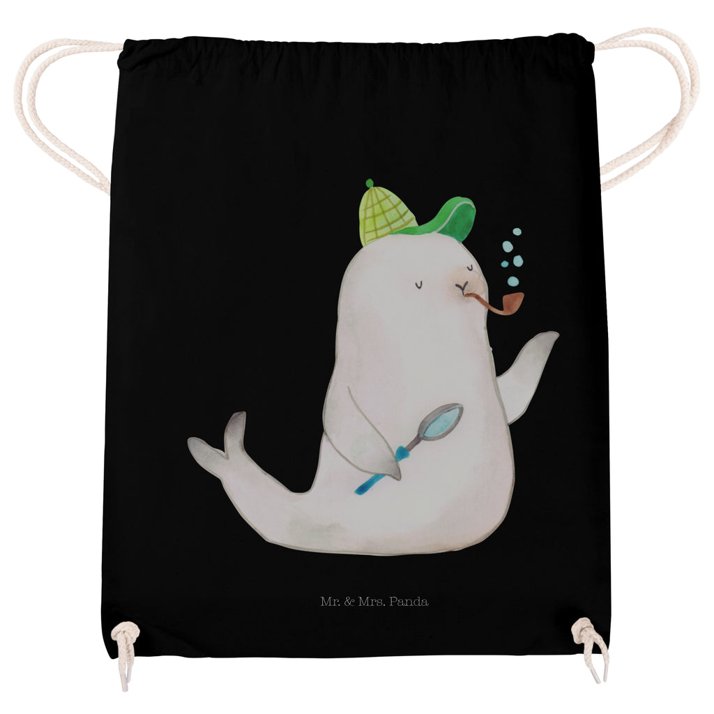 Sportbeutel Robbe Sherlock Turnbeutel, Beutel, Sporttasche, Tasche, Stoffbeutel, Tiermotive, Gute Laune, lustige Sprüche, Tiere