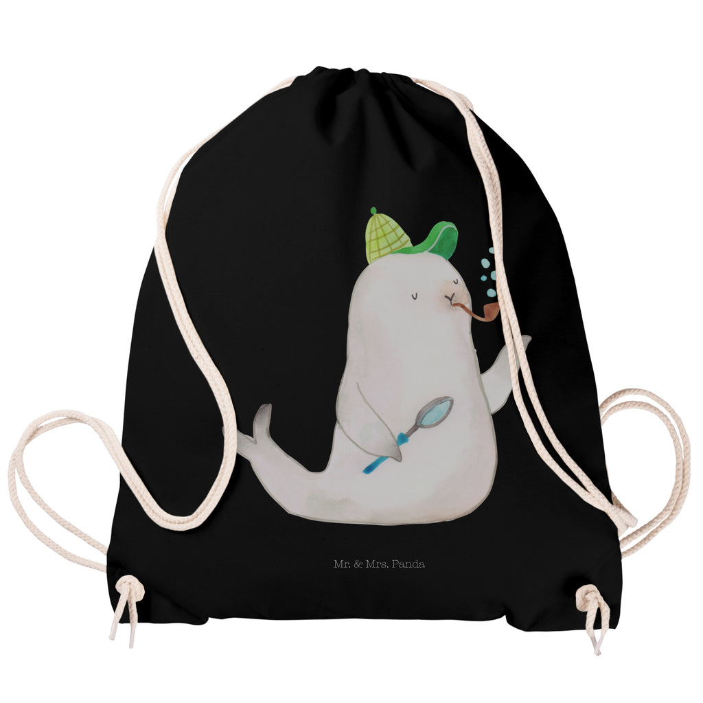 Sportbeutel Robbe Sherlock Turnbeutel, Beutel, Sporttasche, Tasche, Stoffbeutel, Tiermotive, Gute Laune, lustige Sprüche, Tiere