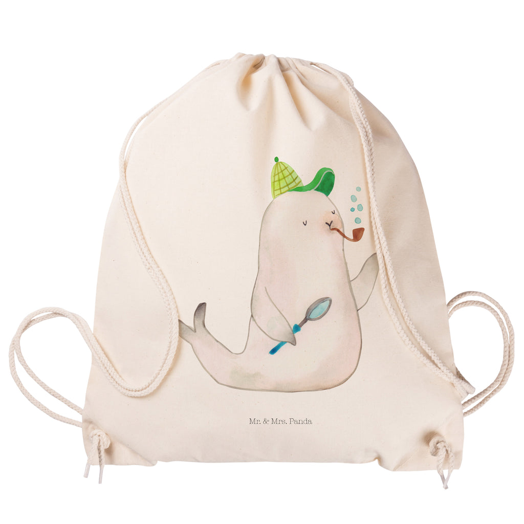 Sportbeutel Robbe Sherlock Turnbeutel, Beutel, Sporttasche, Tasche, Stoffbeutel, Tiermotive, Gute Laune, lustige Sprüche, Tiere