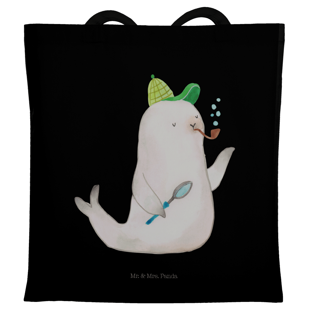 Tragetasche Robbe Sherlock Beuteltasche, Beutel, Einkaufstasche, Jutebeutel, Stoffbeutel, Tiermotive, Gute Laune, lustige Sprüche, Tiere