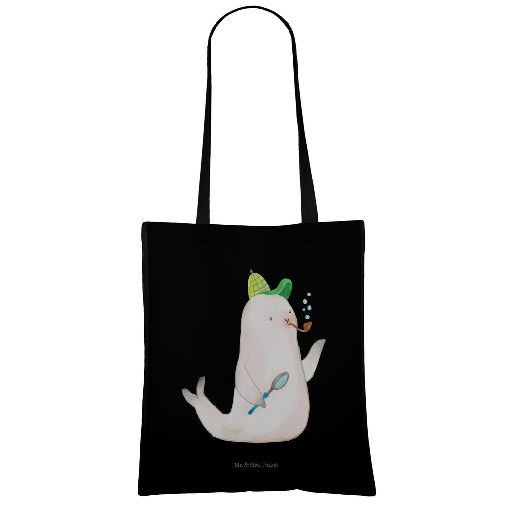 Tragetasche Robbe Sherlock Beuteltasche, Beutel, Einkaufstasche, Jutebeutel, Stoffbeutel, Tiermotive, Gute Laune, lustige Sprüche, Tiere
