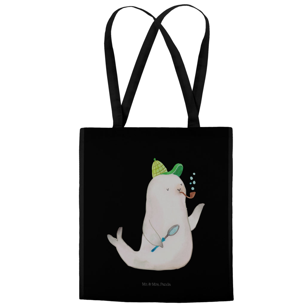 Tragetasche Robbe Sherlock Beuteltasche, Beutel, Einkaufstasche, Jutebeutel, Stoffbeutel, Tiermotive, Gute Laune, lustige Sprüche, Tiere