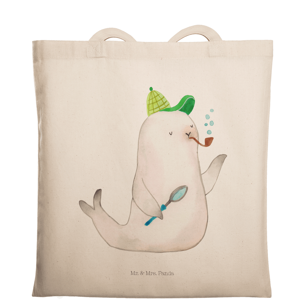 Tragetasche Robbe Sherlock Beuteltasche, Beutel, Einkaufstasche, Jutebeutel, Stoffbeutel, Tiermotive, Gute Laune, lustige Sprüche, Tiere