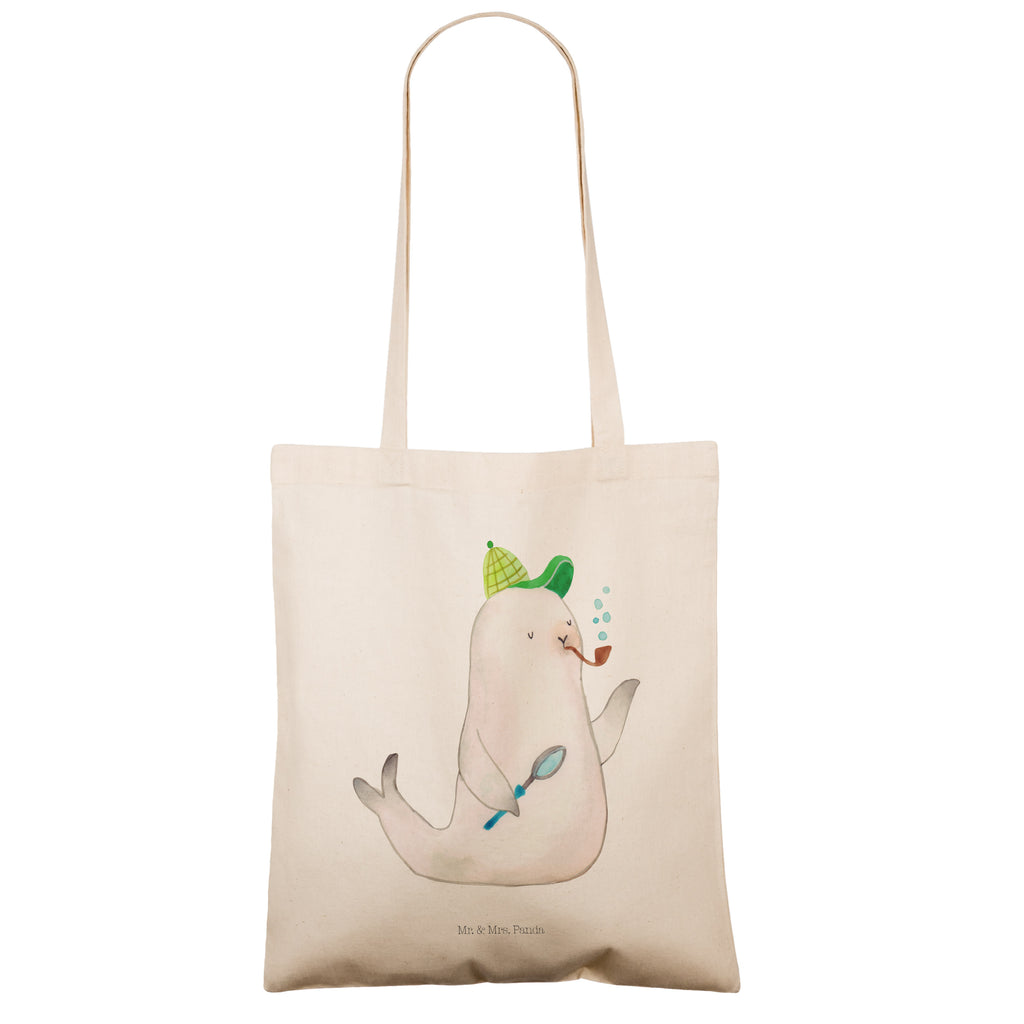 Tragetasche Robbe Sherlock Beuteltasche, Beutel, Einkaufstasche, Jutebeutel, Stoffbeutel, Tiermotive, Gute Laune, lustige Sprüche, Tiere