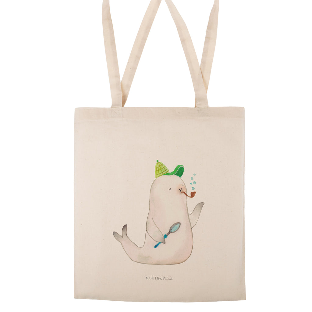 Tragetasche Robbe Sherlock Beuteltasche, Beutel, Einkaufstasche, Jutebeutel, Stoffbeutel, Tiermotive, Gute Laune, lustige Sprüche, Tiere