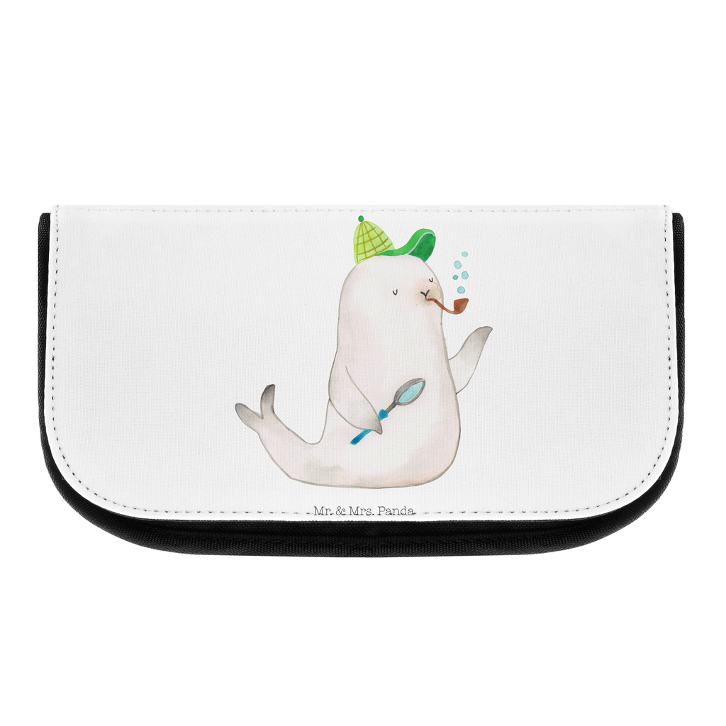 Kosmetiktasche Robbe Sherlock Kosmetikbeutel, Kulturtasche, Kulturbeutel, Schminktasche, Make-Up Tasche, Tiermotive, Gute Laune, lustige Sprüche, Tiere