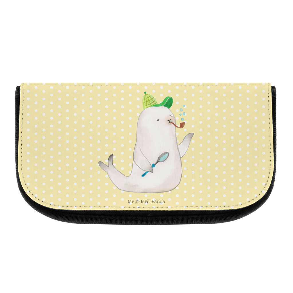 Kosmetiktasche Robbe Sherlock Kosmetikbeutel, Kulturtasche, Kulturbeutel, Schminktasche, Make-Up Tasche, Tiermotive, Gute Laune, lustige Sprüche, Tiere