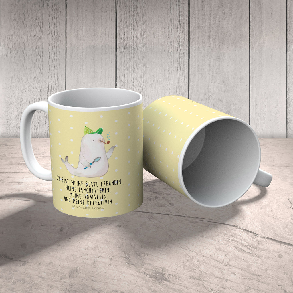 Kindertasse Robbe Sherlock Kunststoff Tasse, Kindergarten, Tasse, Trinkbecher, Camping Becher, Kaffeetasse, Kunststoffbecher, Kindergartenbecher, Outdoorgeschirr, Kunststoffgeschirr, Reisebecher, Reisetasse, Kinderbecher, Tiermotive, Gute Laune, lustige Sprüche, Tiere