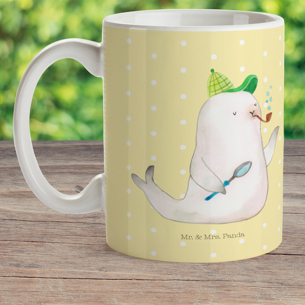 Kindertasse Robbe Sherlock Kunststoff Tasse, Kindergarten, Tasse, Trinkbecher, Camping Becher, Kaffeetasse, Kunststoffbecher, Kindergartenbecher, Outdoorgeschirr, Kunststoffgeschirr, Reisebecher, Reisetasse, Kinderbecher, Tiermotive, Gute Laune, lustige Sprüche, Tiere