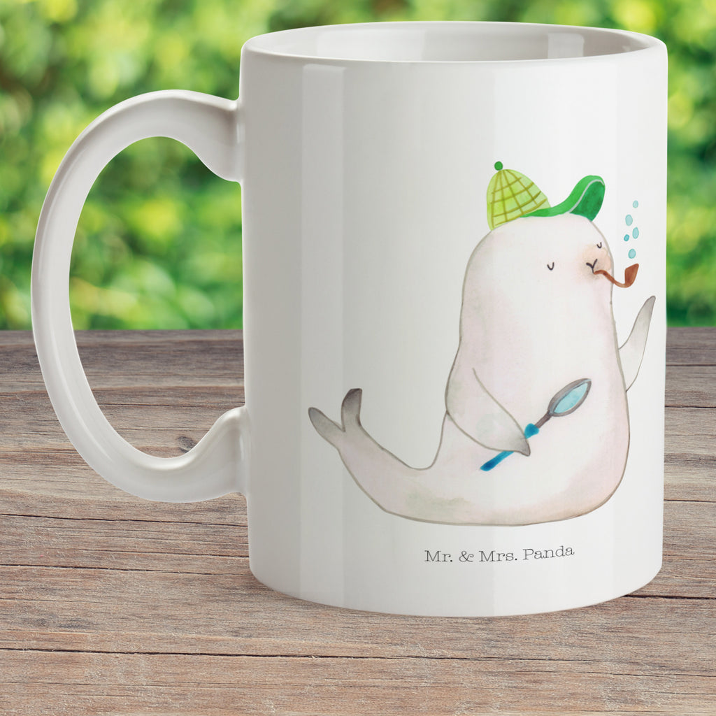 Kindertasse Robbe Sherlock Kunststoff Tasse, Kindergarten, Tasse, Trinkbecher, Camping Becher, Kaffeetasse, Kunststoffbecher, Kindergartenbecher, Outdoorgeschirr, Kunststoffgeschirr, Reisebecher, Reisetasse, Kinderbecher, Tiermotive, Gute Laune, lustige Sprüche, Tiere