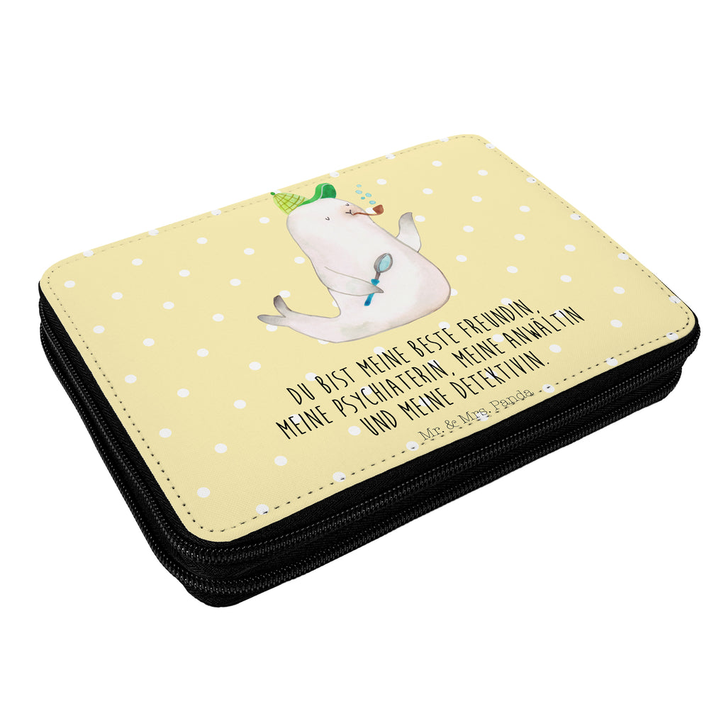 Federmappe Robbe Sherlock Federmappe, Stiftetasche, Stifte Etui, Schule, Einschulung, Geschenk, Kind, Schüler, Schülerin, Stifterolle, Federmäppchen, Motiv, Grundschule, Federmäppchen bedruckt, Büro Stifte Etui, Bestückte Federmappe, Kinder Federmappe, Federmappe Einschulung, Tiermotive, Gute Laune, lustige Sprüche, Tiere