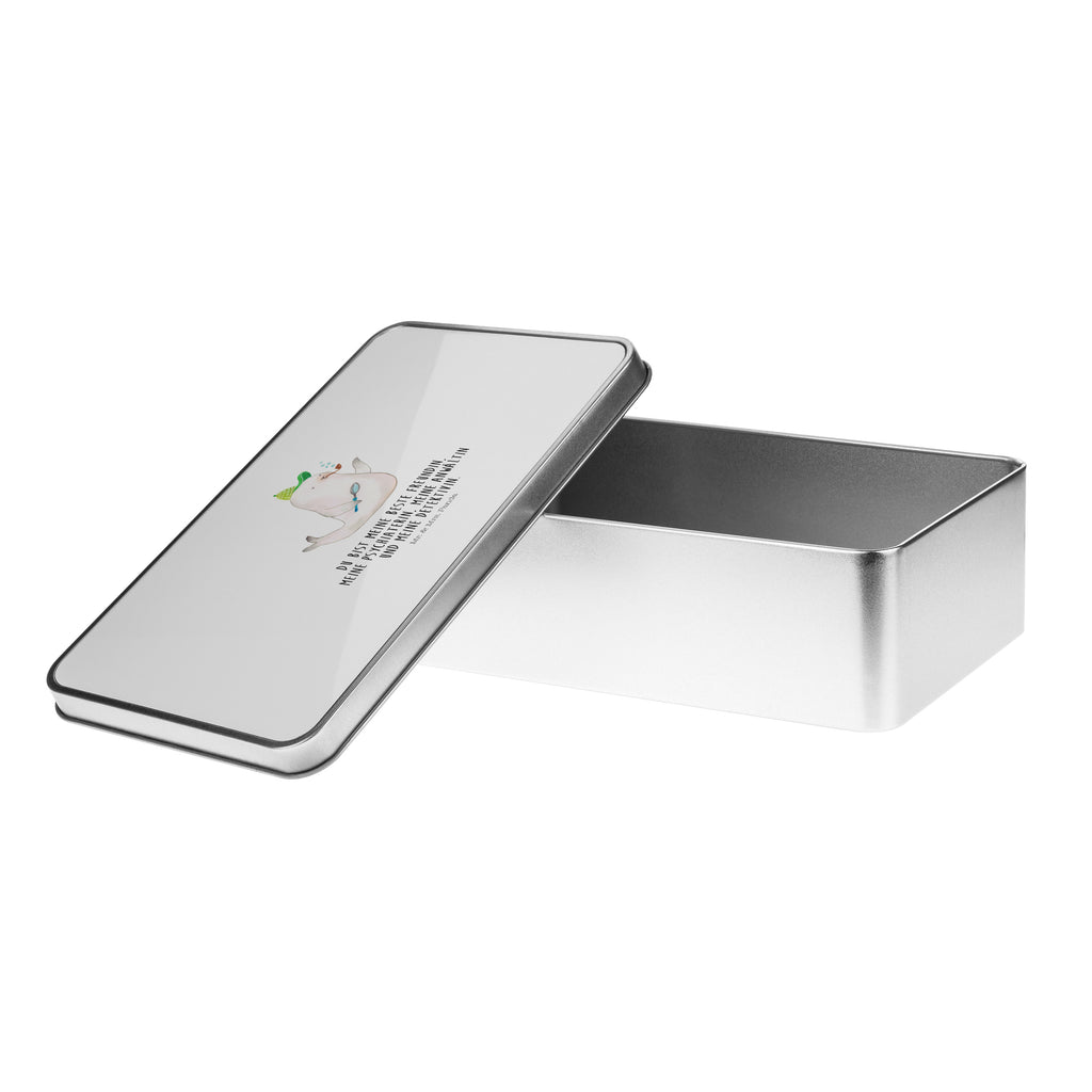 Metalldose rechteckig Robbe Sherlock Blechdose, Metalldose, Blechbox, Container, Keksdose, Vorratsdose, Vorratsbox, Döschen, Versperbox, Vesperdose, Aufbewahrungsdose, Aufbewahrungsbox, Aluminiumdose, Dose, süße Tiermotive, gute Laune, lustige Sprüche, Tiere