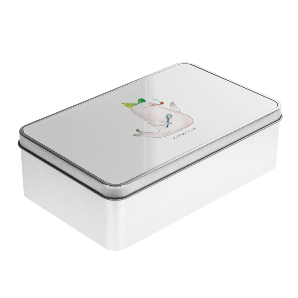 Metalldose rechteckig Robbe Sherlock Blechdose, Metalldose, Blechbox, Container, Keksdose, Vorratsdose, Vorratsbox, Döschen, Versperbox, Vesperdose, Aufbewahrungsdose, Aufbewahrungsbox, Aluminiumdose, Dose, süße Tiermotive, gute Laune, lustige Sprüche, Tiere