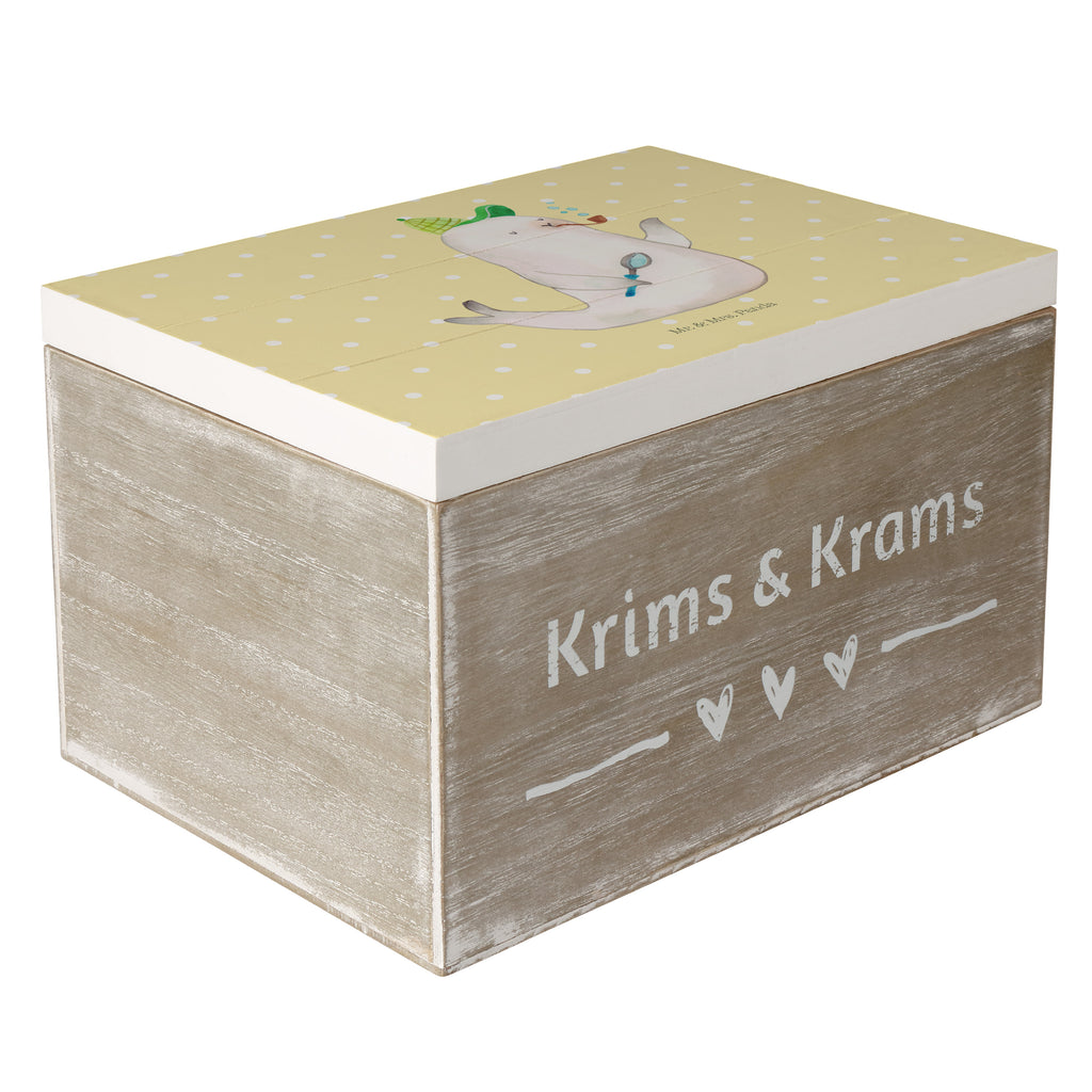 Holzkiste Robbe Sherlock Holzkiste, Kiste, Schatzkiste, Truhe, Schatulle, XXL, Erinnerungsbox, Erinnerungskiste, Dekokiste, Aufbewahrungsbox, Tiermotive, Gute Laune, lustige Sprüche, Tiere