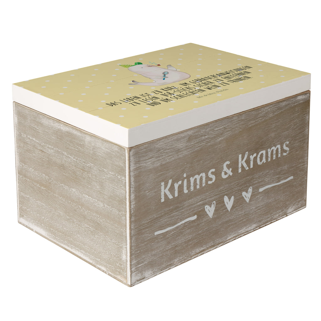Holzkiste Robbe Sherlock Holzkiste, Kiste, Schatzkiste, Truhe, Schatulle, XXL, Erinnerungsbox, Erinnerungskiste, Dekokiste, Aufbewahrungsbox, Tiermotive, Gute Laune, lustige Sprüche, Tiere