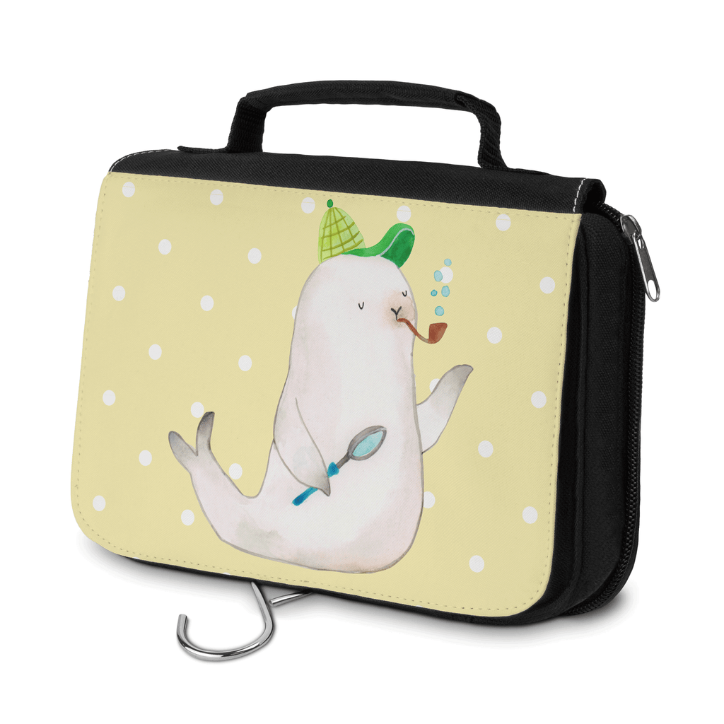 Kulturbeutel Robbe Sherlock Kulturbeutel, Zum Aufhängen, Waschtasche, Kosmetiktasche, Damen, Herren, Aufbewahrungstasche, Schminktasche, Kosmetikbeutel, Organizer, Kulturtasche, Schminkutensil, Tiermotive, Gute Laune, lustige Sprüche, Tiere
