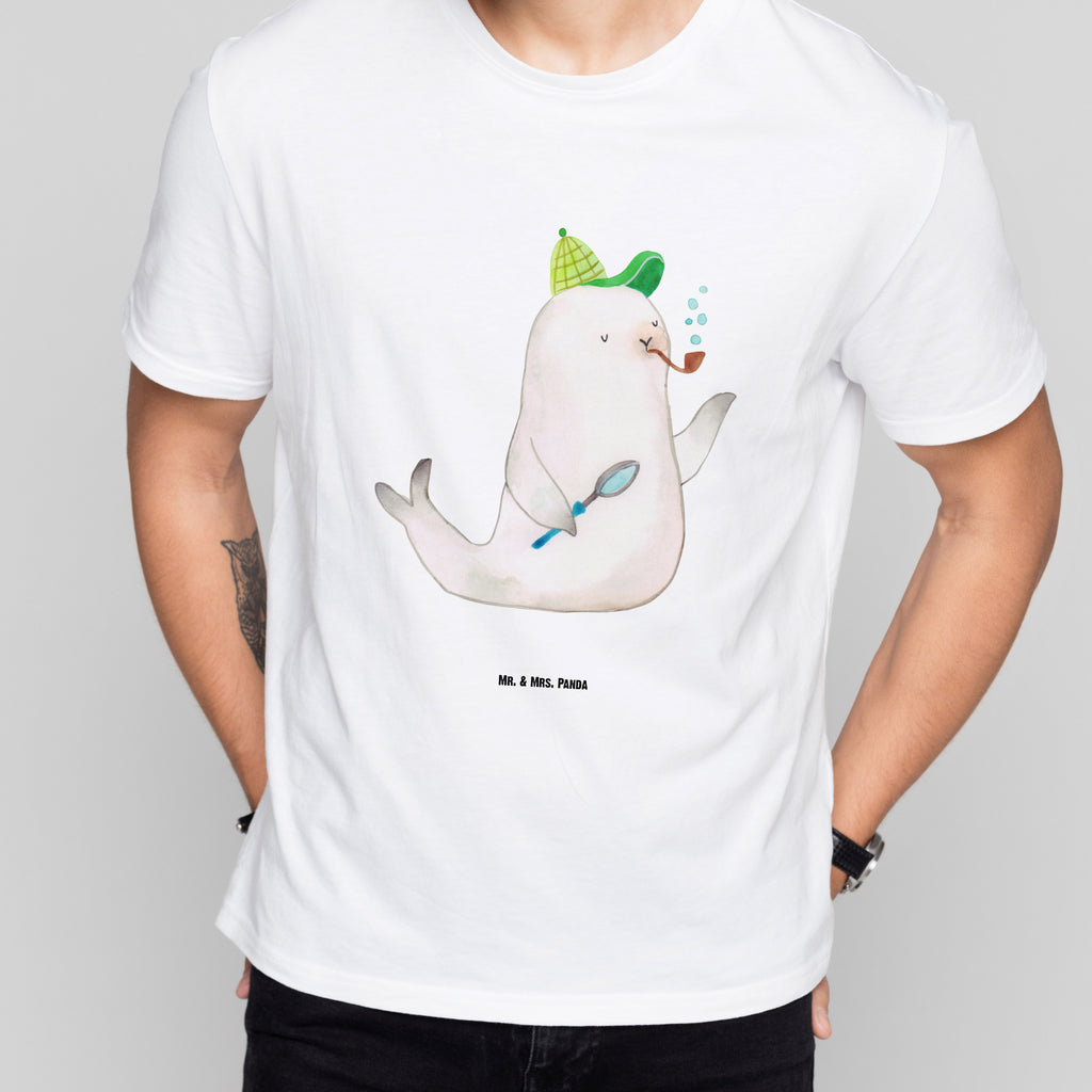 Größe L T-Shirt Robbe Sherlock T-Shirt, Shirt, Tshirt, Lustiges T-Shirt, T-Shirt mit Spruch, Party, Junggesellenabschied, Jubiläum, Geburstag, Herrn, Damen, Männer, Frauen, Schlafshirt, Nachthemd, Sprüche, Tiermotive, Gute Laune, lustige Sprüche, Tiere