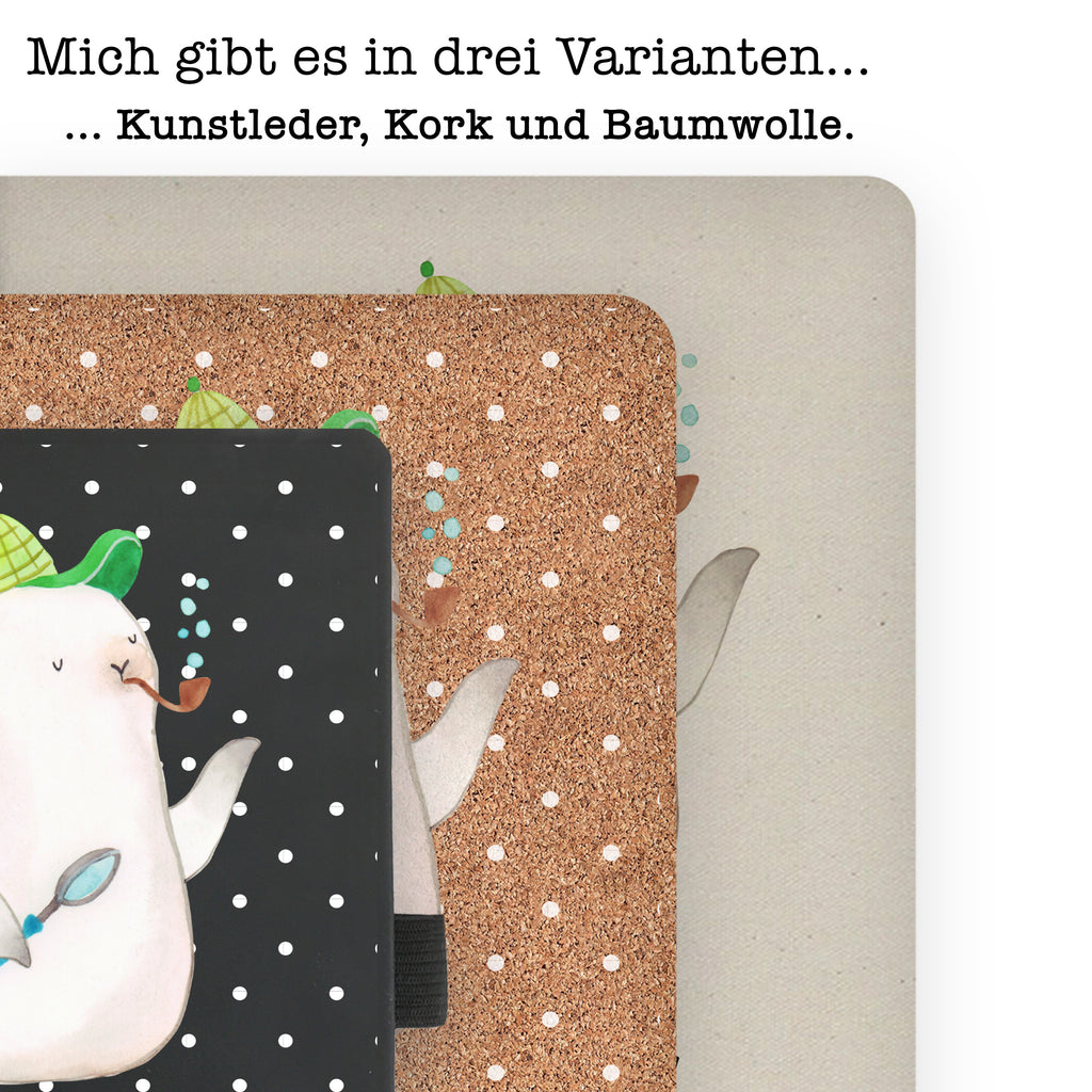 DIN A6 Baumwoll Notizbuch Robbe Sherlock Notizen, Eintragebuch, Tagebuch, Notizblock, Adressbuch, Journal, Kladde, Skizzenbuch, Notizheft, Schreibbuch, Schreibheft, Tiermotive, Gute Laune, lustige Sprüche, Tiere