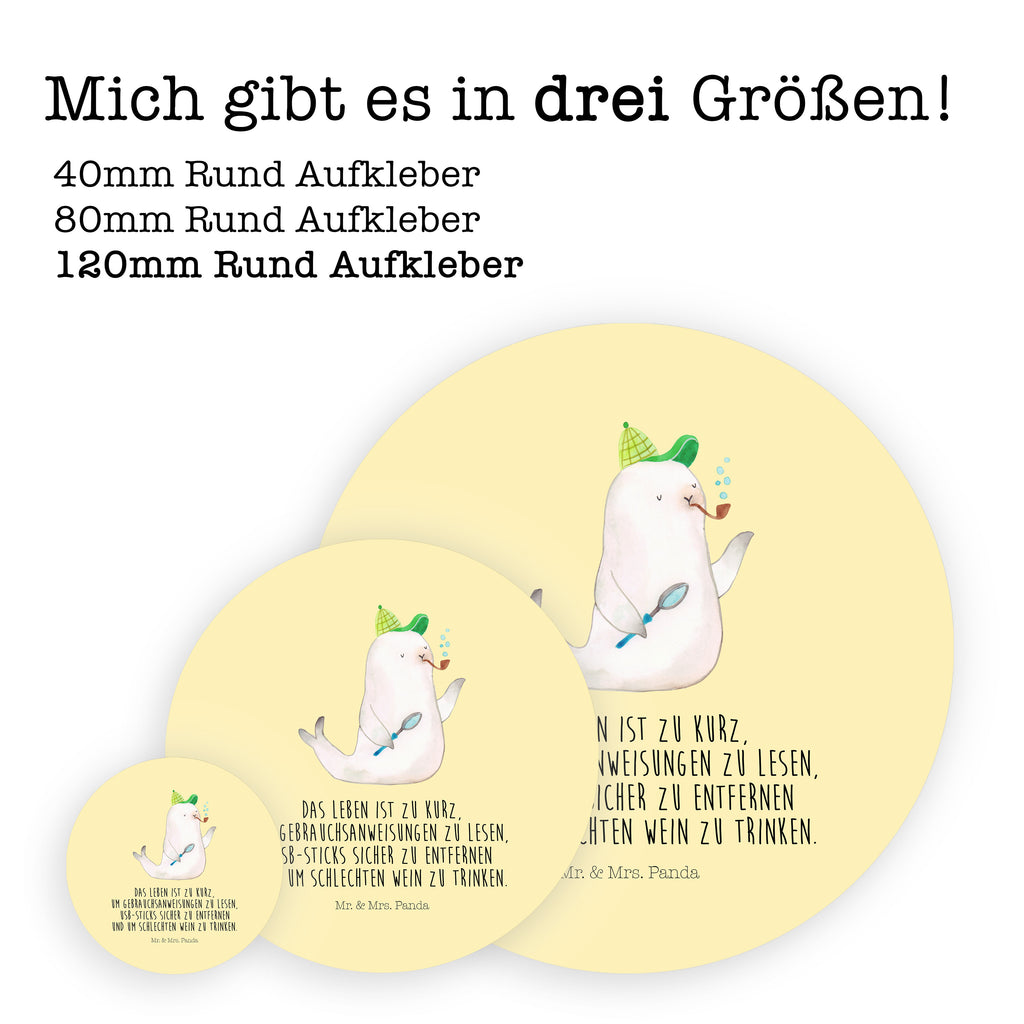 120mm Rund Aufkleber Robbe Sherlock