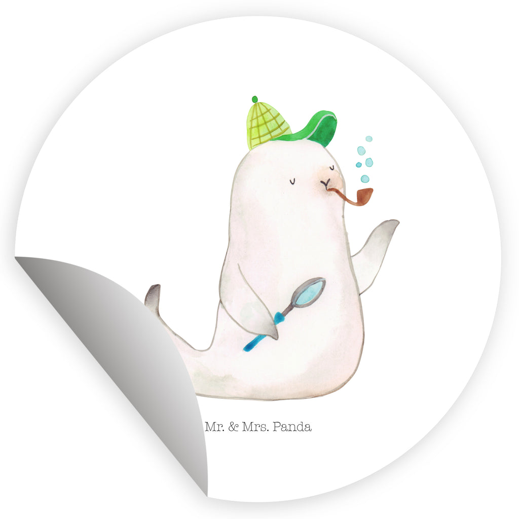 40mm Rund Aufkleber Robbe Sherlock