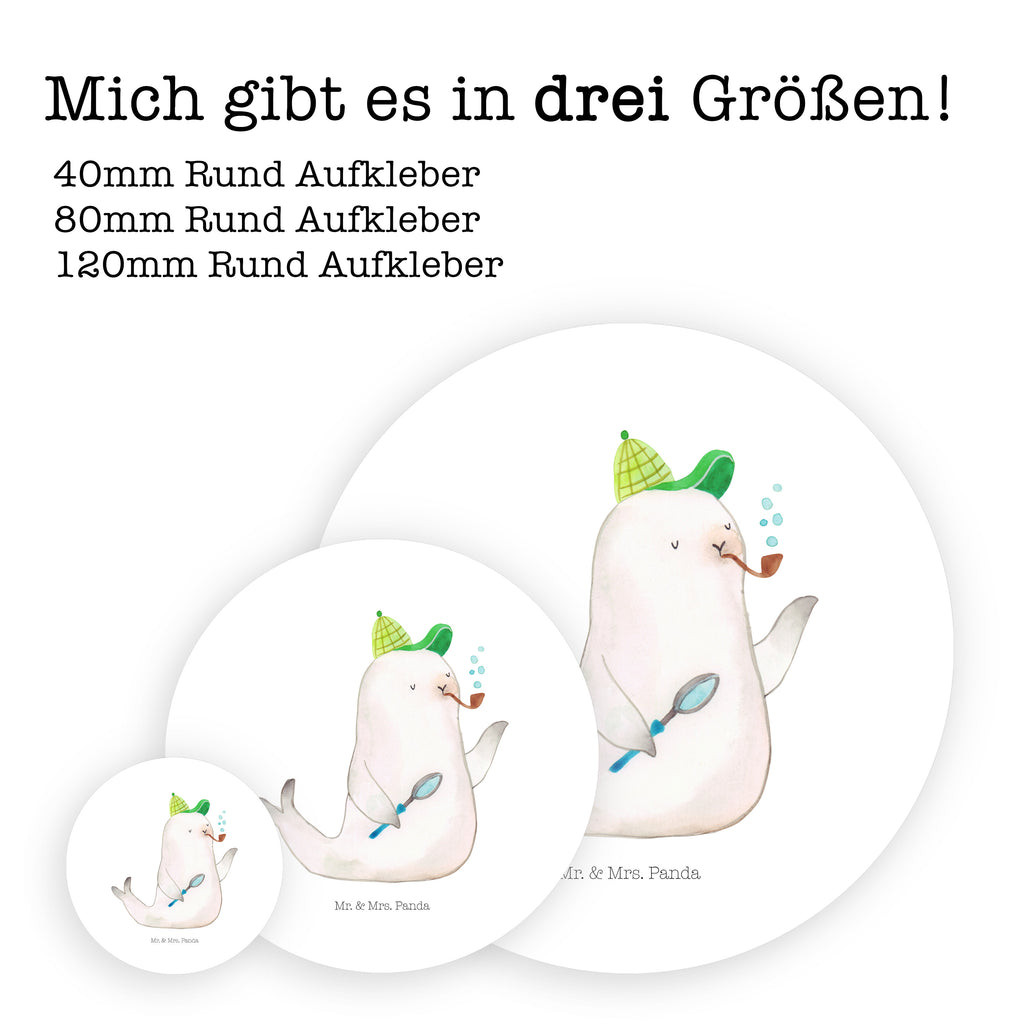 40mm Rund Aufkleber Robbe Sherlock