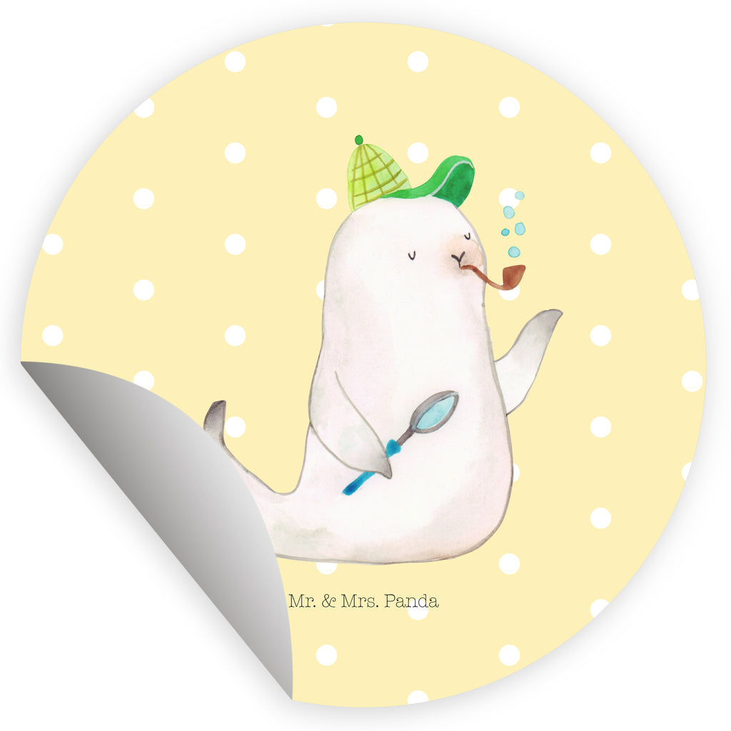 40mm Rund Aufkleber Robbe Sherlock