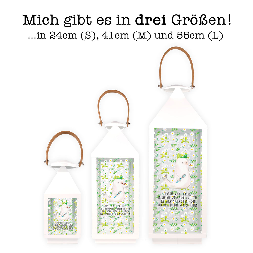 Deko Laterne Robbe Sherlock Gartenlampe, Gartenleuchte, Gartendekoration, Gartenlicht, Laterne  kleine Laternen, XXL Laternen, Laterne groß, Tiermotive, Gute Laune, lustige Sprüche, Tiere