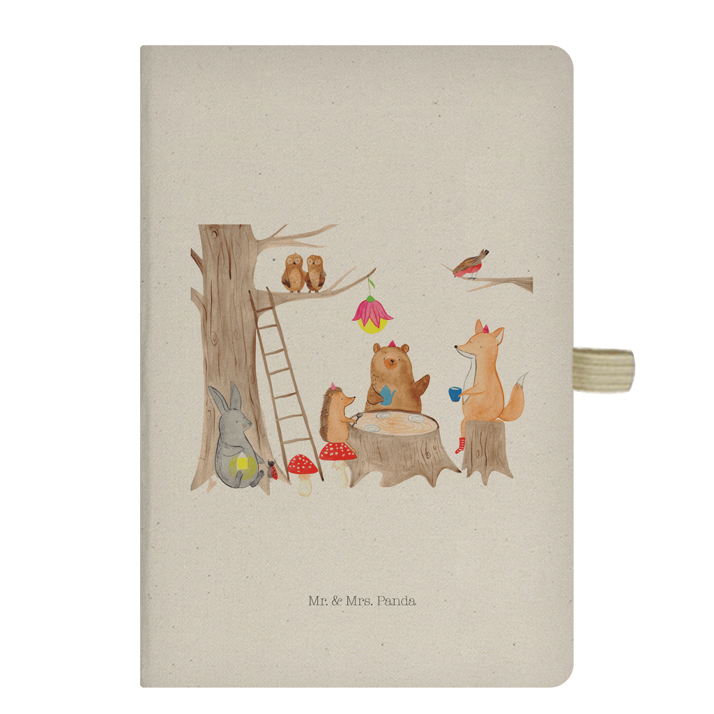 DIN A5 Baumwoll Notizbuch Waldtiere Picknick Notizen, Eintragebuch, Tagebuch, Notizblock, Adressbuch, Journal, Kladde, Skizzenbuch, Notizheft, Schreibbuch, Schreibheft, Tiermotive, Gute Laune, lustige Sprüche, Tiere, Waldtiere, Picknick, Wald, Fuchs, Hase, Igel, Maus, Eichhörnchen