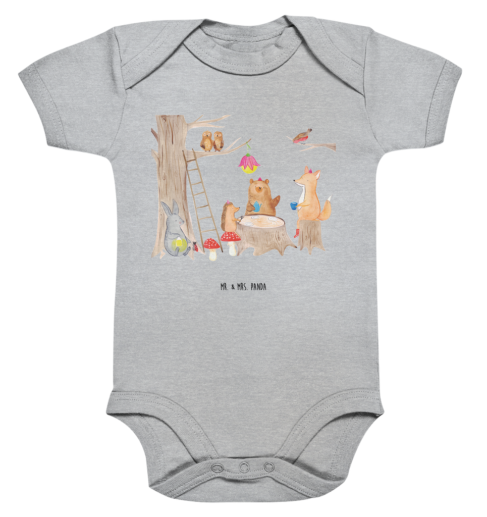 Organic Baby Body Waldtiere Picknick Babykleidung, Babystrampler, Strampler, Wickelbody, Baby Erstausstattung, Junge, Mädchen, Tiermotive, Gute Laune, lustige Sprüche, Tiere, Waldtiere, Picknick, Wald, Fuchs, Hase, Igel, Maus, Eichhörnchen