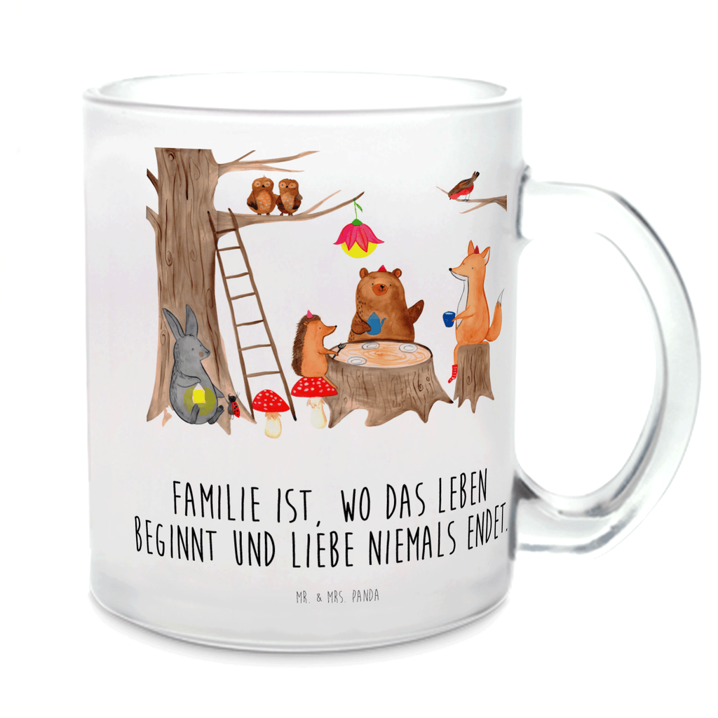 Teetasse Waldtiere Picknick Teetasse, Teeglas, Teebecher, Tasse mit Henkel, Tasse, Glas Teetasse, Teetasse aus Glas, Tiermotive, Gute Laune, lustige Sprüche, Tiere, Waldtiere, Picknick, Wald, Fuchs, Hase, Igel, Maus, Eichhörnchen