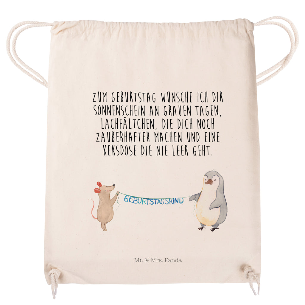 Sportbeutel Maus Pinguin Geburtstag Turnbeutel, Beutel, Sporttasche, Tasche, Stoffbeutel, Geburtstag, Geburtstagsgeschenk, Geschenk, Maus, Pinguin, Geburtstage, Happy Birthday, Geburtstagsfeier