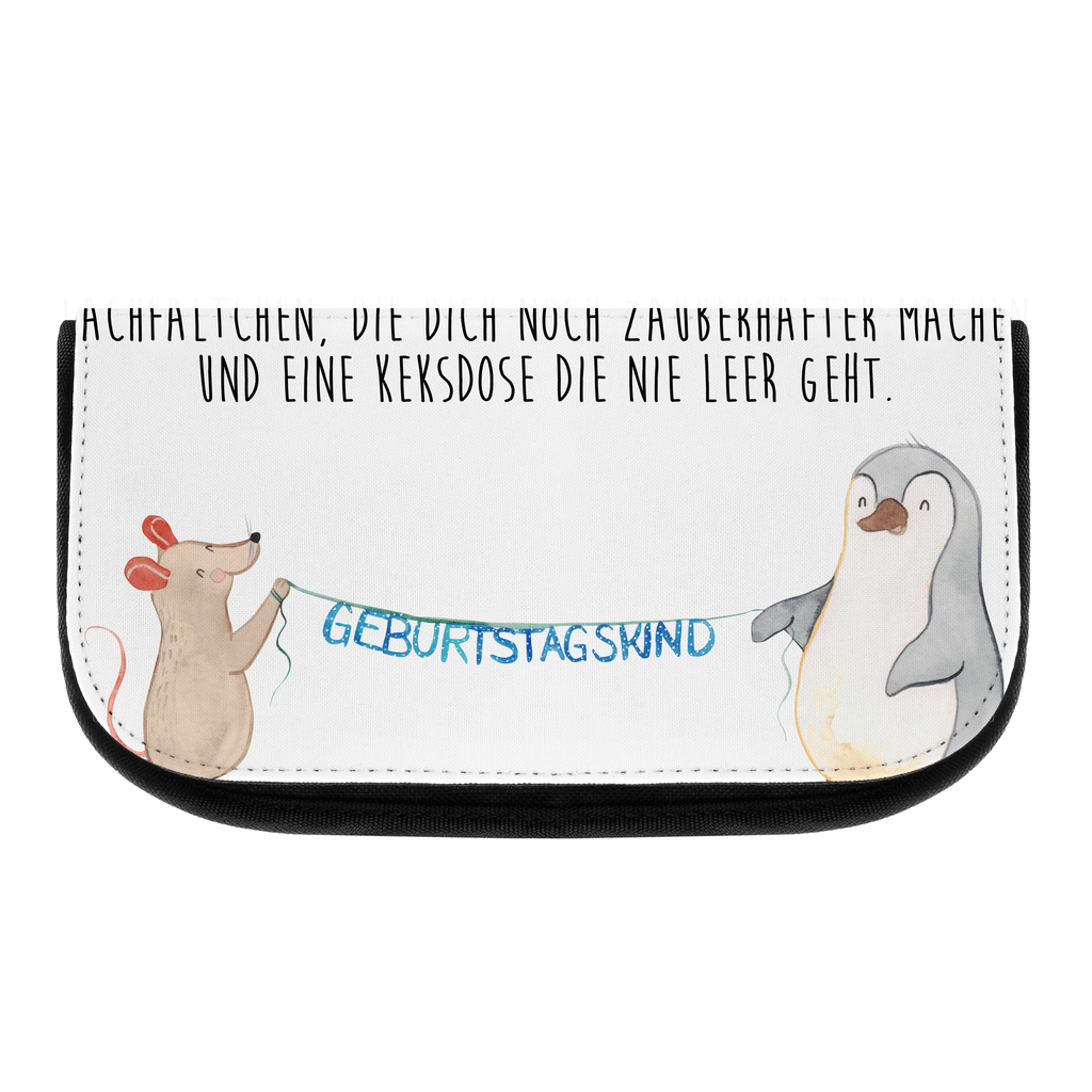Kosmetiktasche Maus Pinguin Geburtstag Kosmetikbeutel, Kulturtasche, Kulturbeutel, Schminktasche, Make-Up Tasche, Geburtstag, Geburtstagsgeschenk, Geschenk, Maus, Pinguin, Geburtstage, Happy Birthday, Geburtstagsfeier