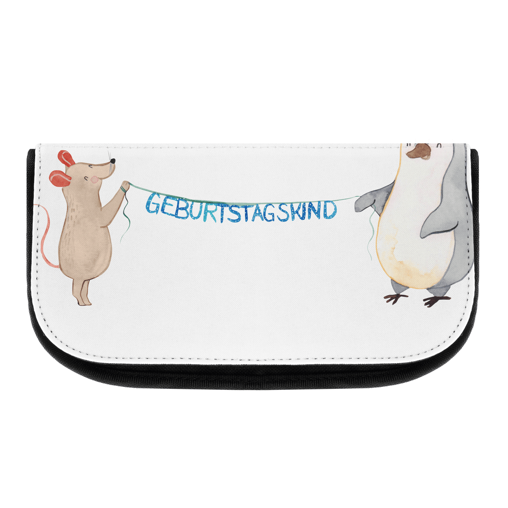 Kosmetiktasche Maus Pinguin Geburtstag Kosmetikbeutel, Kulturtasche, Kulturbeutel, Schminktasche, Make-Up Tasche, Geburtstag, Geburtstagsgeschenk, Geschenk, Maus, Pinguin, Geburtstage, Happy Birthday, Geburtstagsfeier