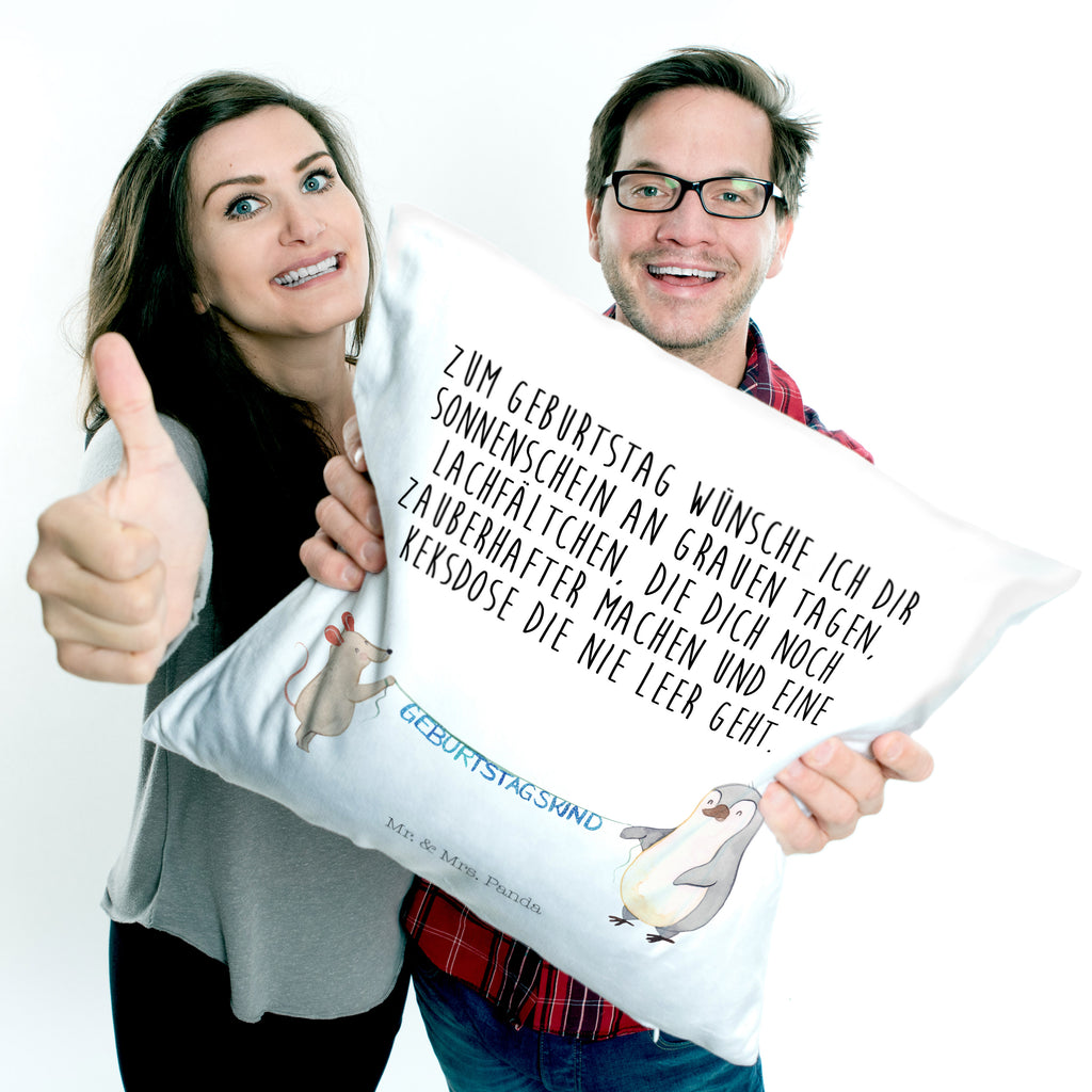 40x40 Kissen Maus Pinguin Geburtstag Kissenhülle, Kopfkissen, Sofakissen, Dekokissen, Motivkissen, Geburtstag, Geburtstagsgeschenk, Geschenk, Maus, Pinguin, Geburtstage, Happy Birthday, Geburtstagsfeier