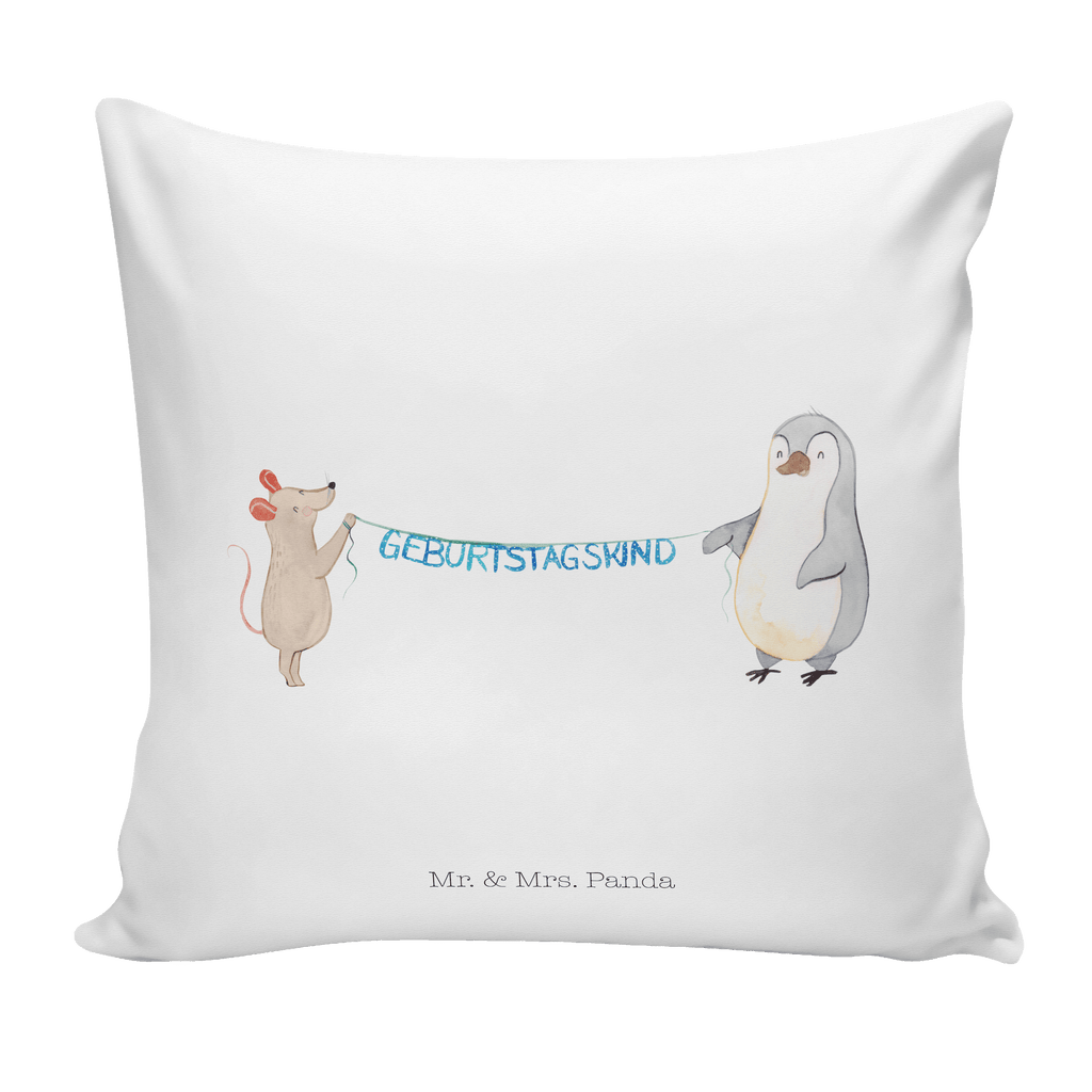 40x40 Kissen Maus Pinguin Geburtstag Kissenhülle, Kopfkissen, Sofakissen, Dekokissen, Motivkissen, Geburtstag, Geburtstagsgeschenk, Geschenk, Maus, Pinguin, Geburtstage, Happy Birthday, Geburtstagsfeier