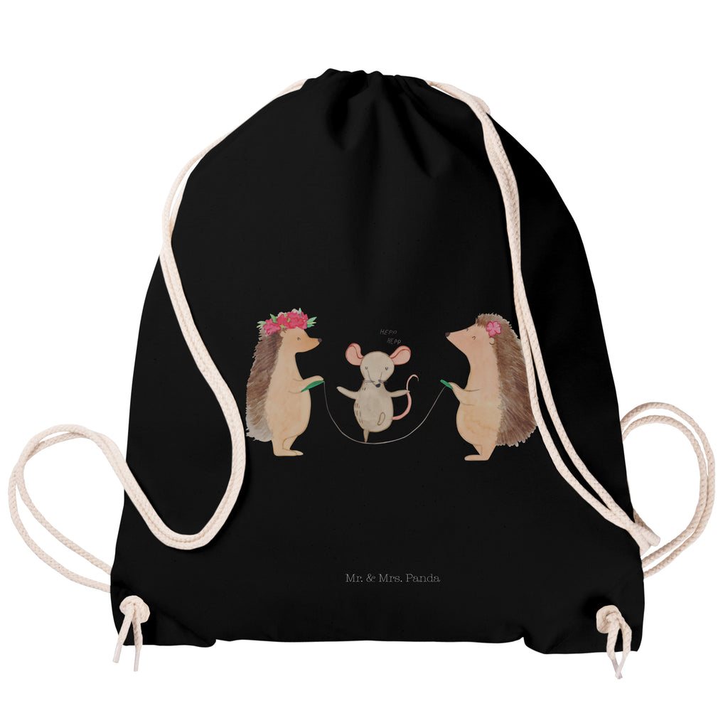 Sportbeutel Igel Seilhüpfen Turnbeutel, Beutel, Sporttasche, Tasche, Stoffbeutel, Tiermotive, Gute Laune, lustige Sprüche, Tiere, Igel, Maus, Seilspringen, Seilhüpfen, Kinder, Kindergarten