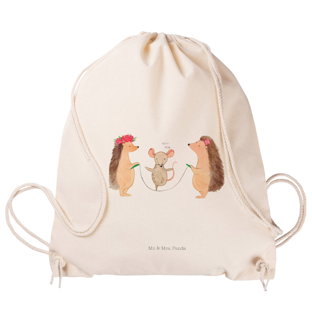 Sportbeutel Igel Seilhüpfen Turnbeutel, Beutel, Sporttasche, Tasche, Stoffbeutel, Tiermotive, Gute Laune, lustige Sprüche, Tiere, Igel, Maus, Seilspringen, Seilhüpfen, Kinder, Kindergarten