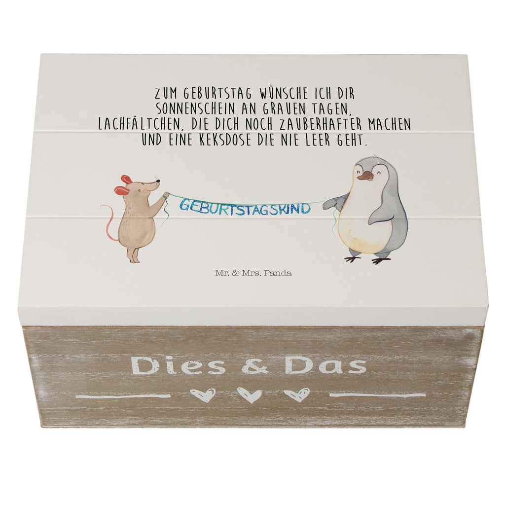 Holzkiste Maus Pinguin Geburtstag Holzkiste, Kiste, Schatzkiste, Truhe, Schatulle, XXL, Erinnerungsbox, Erinnerungskiste, Dekokiste, Aufbewahrungsbox, Geburtstag, Geburtstagsgeschenk, Geschenk, Maus, Pinguin, Geburtstage, Happy Birthday, Geburtstagsfeier