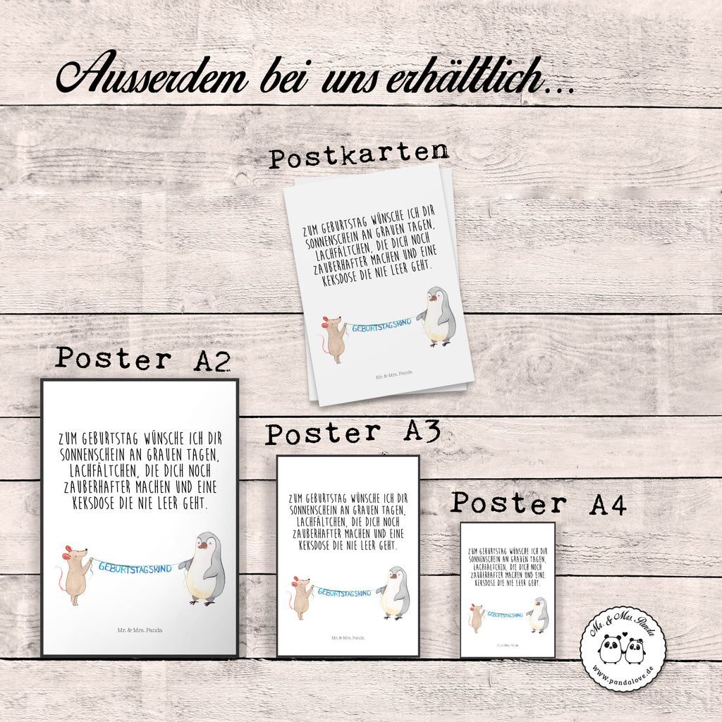 Poster Maus Pinguin Geburtstag Poster, Wandposter, Bild, Wanddeko, Küchenposter, Kinderposter, Wanddeko Bild, Raumdekoration, Wanddekoration, Handgemaltes Poster, Mr. & Mrs. Panda Poster, Designposter, Kunstdruck, Posterdruck, Geburtstag, Geburtstagsgeschenk, Geschenk, Maus, Pinguin, Geburtstage, Happy Birthday, Geburtstagsfeier