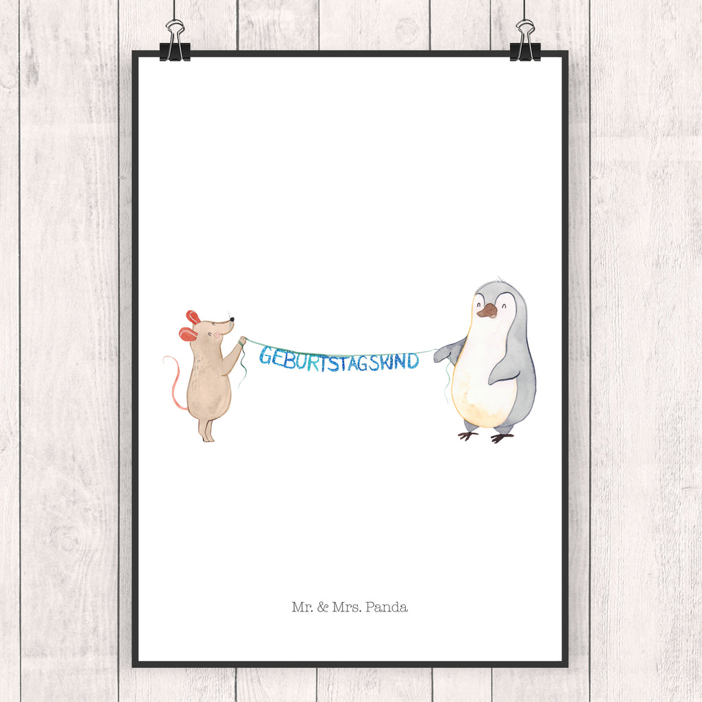 Poster Maus Pinguin Geburtstag Poster, Wandposter, Bild, Wanddeko, Küchenposter, Kinderposter, Wanddeko Bild, Raumdekoration, Wanddekoration, Handgemaltes Poster, Mr. & Mrs. Panda Poster, Designposter, Kunstdruck, Posterdruck, Geburtstag, Geburtstagsgeschenk, Geschenk, Maus, Pinguin, Geburtstage, Happy Birthday, Geburtstagsfeier