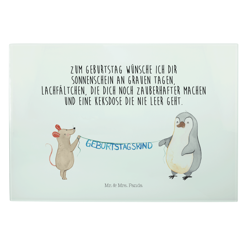 XL Glas Schneidbrett Maus Pinguin Geburtstag Glasschneidebrett, Schneidebrett, Frühstücksbrett, Küche, Geburtstag, Geburtstagsgeschenk, Geschenk, Maus, Pinguin, Geburtstage, Happy Birthday, Geburtstagsfeier