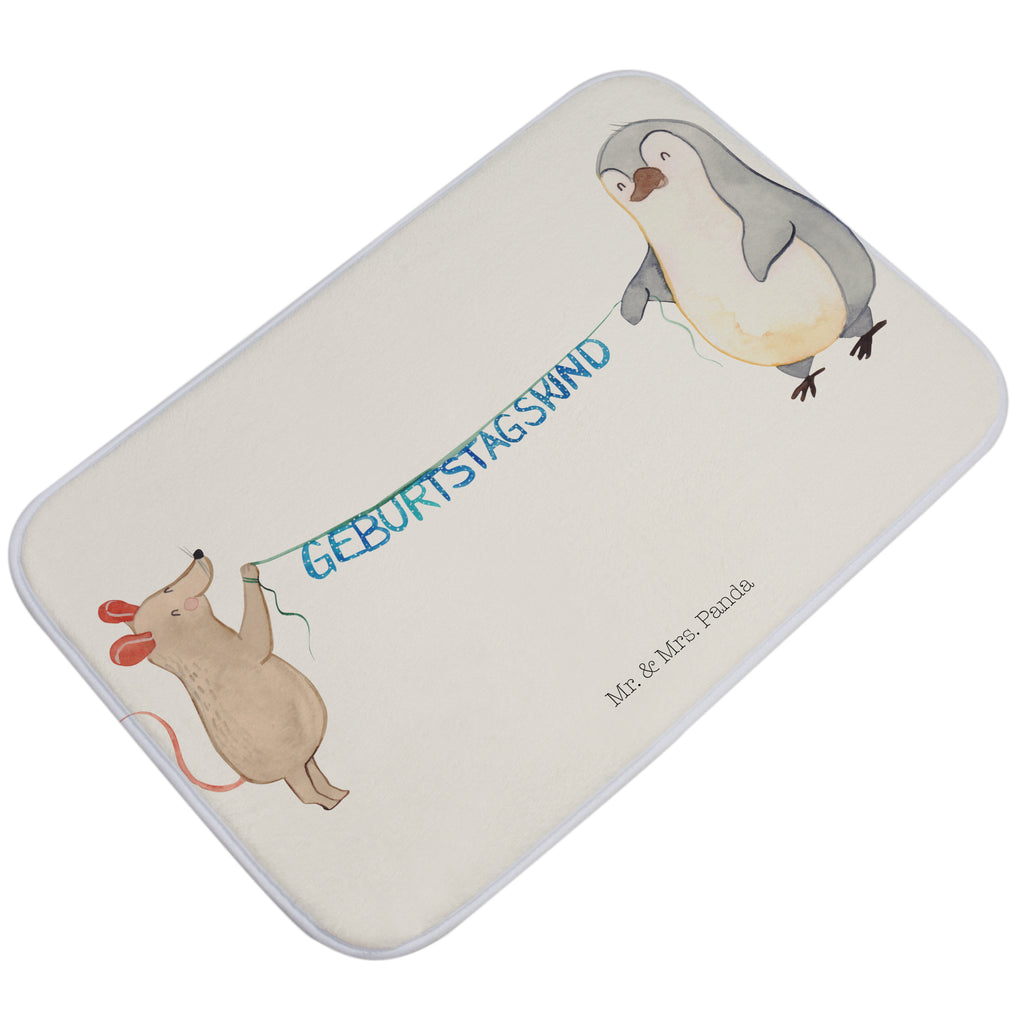 Badvorleger Maus Pinguin Geburtstag Badematte, Badteppich, Duschvorleger, Badezimmerteppich, Badezimmermatte, Badvorleger, Duschmatte, Duschteppich, Geburtstag, Geburtstagsgeschenk, Geschenk, Maus, Pinguin, Geburtstage, Happy Birthday, Geburtstagsfeier