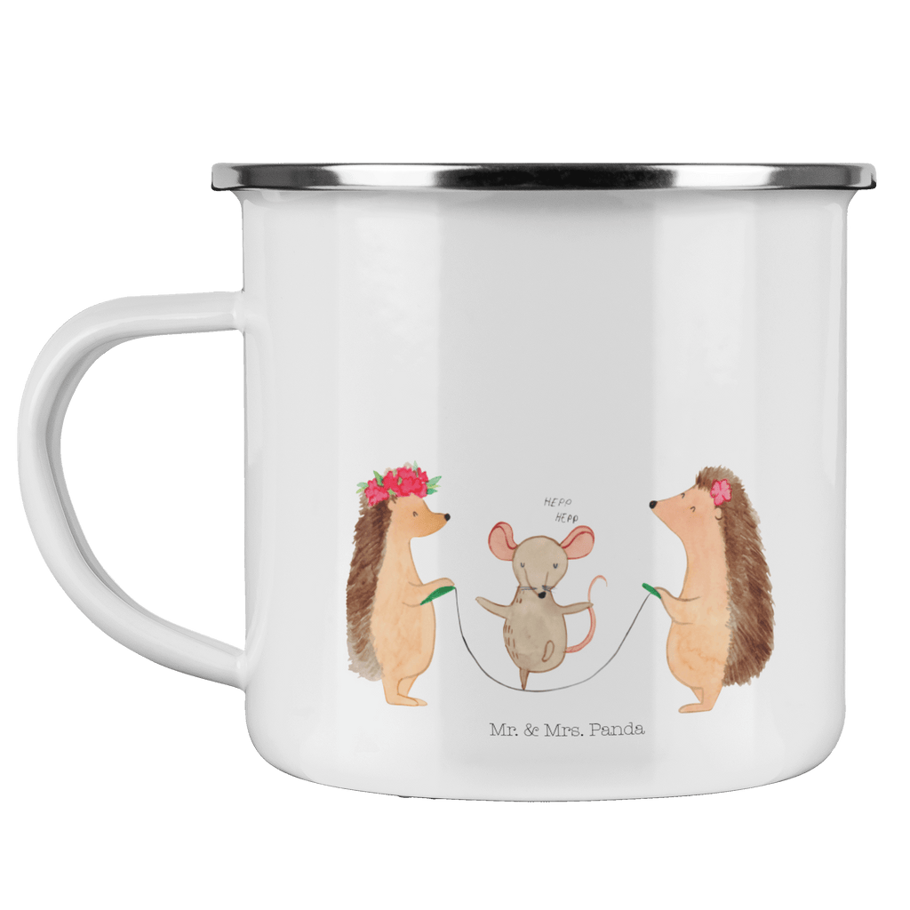 Camping Emaille Tasse Igel Seilhüpfen Campingtasse, Trinkbecher, Metalltasse, Outdoor Tasse, Emaille Trinkbecher, Blechtasse Outdoor, Emaille Campingbecher, Edelstahl Trinkbecher, Metalltasse für Camping, Kaffee Blechtasse, Camping Tasse Metall, Tiermotive, Gute Laune, lustige Sprüche, Tiere, Igel, Maus, Seilspringen, Seilhüpfen, Kinder, Kindergarten
