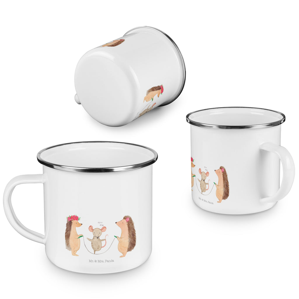 Camping Emaille Tasse Igel Seilhüpfen Campingtasse, Trinkbecher, Metalltasse, Outdoor Tasse, Emaille Trinkbecher, Blechtasse Outdoor, Emaille Campingbecher, Edelstahl Trinkbecher, Metalltasse für Camping, Kaffee Blechtasse, Camping Tasse Metall, Tiermotive, Gute Laune, lustige Sprüche, Tiere, Igel, Maus, Seilspringen, Seilhüpfen, Kinder, Kindergarten