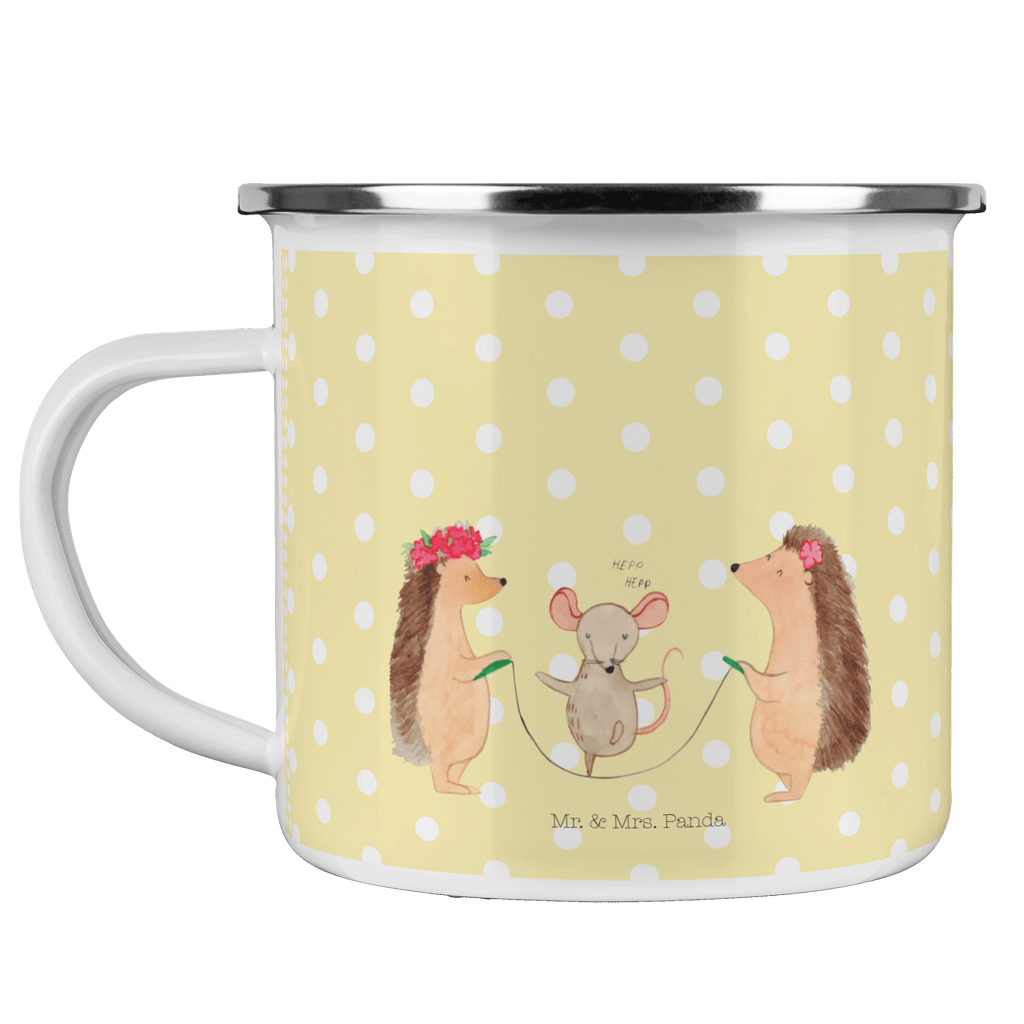 Camping Emaille Tasse Igel Seilhüpfen Campingtasse, Trinkbecher, Metalltasse, Outdoor Tasse, Emaille Trinkbecher, Blechtasse Outdoor, Emaille Campingbecher, Edelstahl Trinkbecher, Metalltasse für Camping, Kaffee Blechtasse, Camping Tasse Metall, Tiermotive, Gute Laune, lustige Sprüche, Tiere, Igel, Maus, Seilspringen, Seilhüpfen, Kinder, Kindergarten