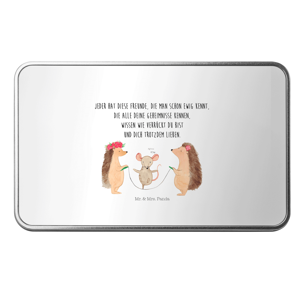 Metalldose rechteckig Igel Seilhüpfen Blechdose, Metalldose, Blechbox, Container, Keksdose, Vorratsdose, Vorratsbox, Döschen, Versperbox, Vesperdose, Aufbewahrungsdose, Aufbewahrungsbox, Aluminiumdose, Dose, Tiermotive, Gute Laune, lustige Sprüche, Tiere, Igel, Maus, Seilspringen, Seilhüpfen, Kinder, Kindergarten